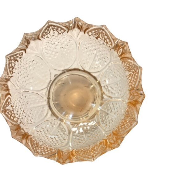 Light Pink Glass CANDY DISH / CANDLE HOLDER Cottagecore Farmhouse 4.5" Tall EUC - Picture 3 of 10